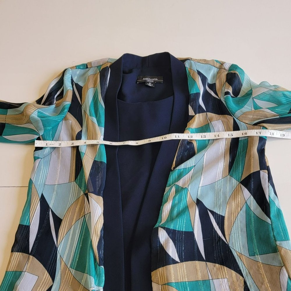 R & M Richards Women's 6P Navy Shell and Multi Color Jacket 1PC - Picture 7 of 10